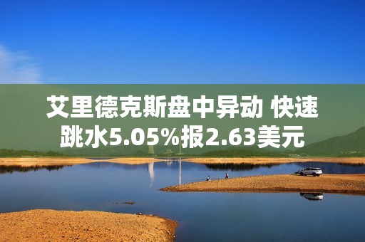 艾里德克斯盘中异动 快速跳水5.05%报2.63美元