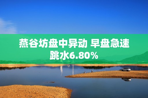 燕谷坊盘中异动 早盘急速跳水6.80%