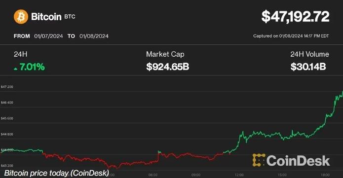 比特币已从现货ETF获批后高点下跌逾20%