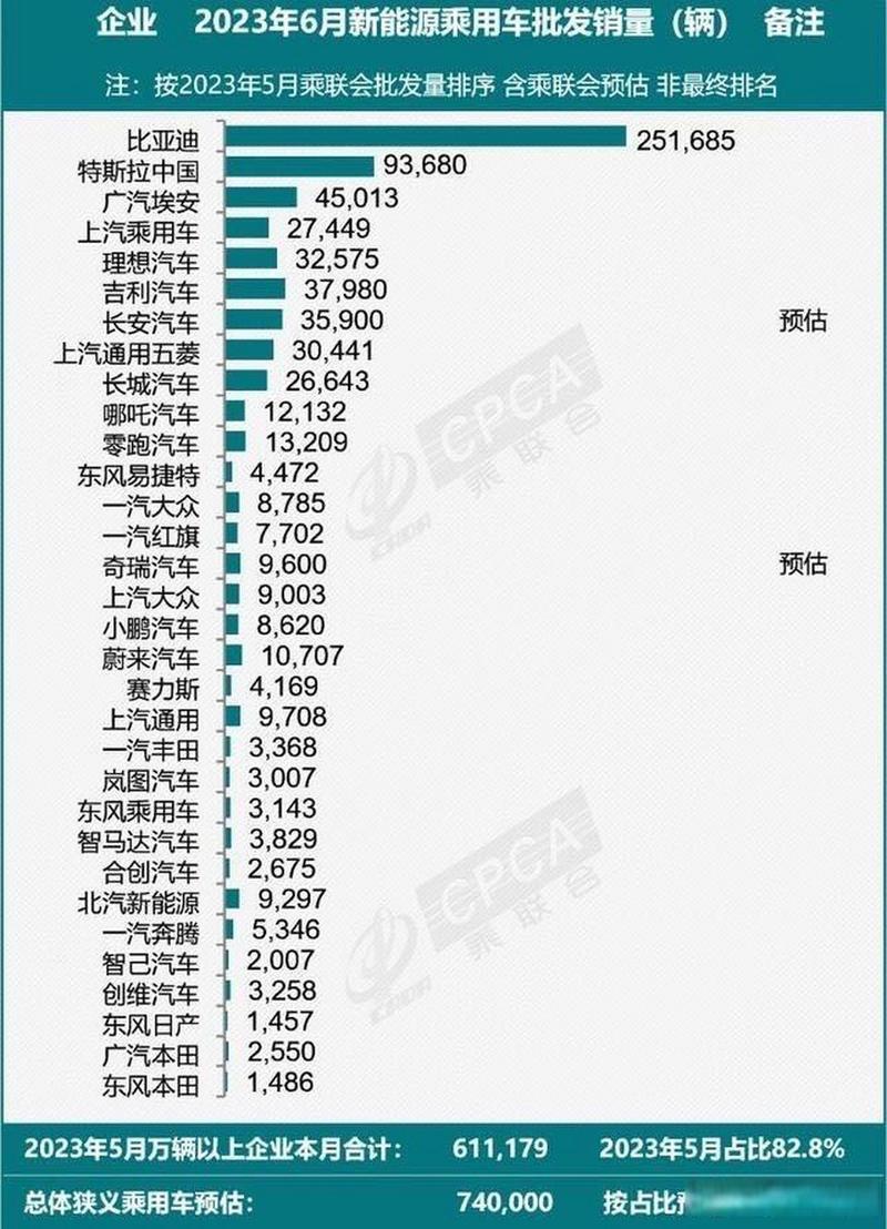 新能源汽车销量排名6月，新能源汽车销量排名6月份