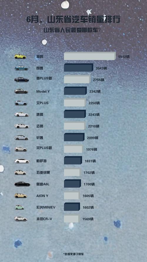 山东6月汽车销量排行榜-山东汽车报价